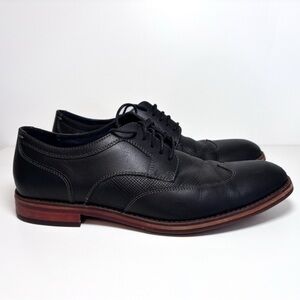 JOHNSTON & MURPHY Men’s Black Leather Wing Tip Dress Shoes Size 9.5